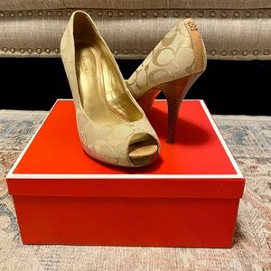 Coach peep toe heels